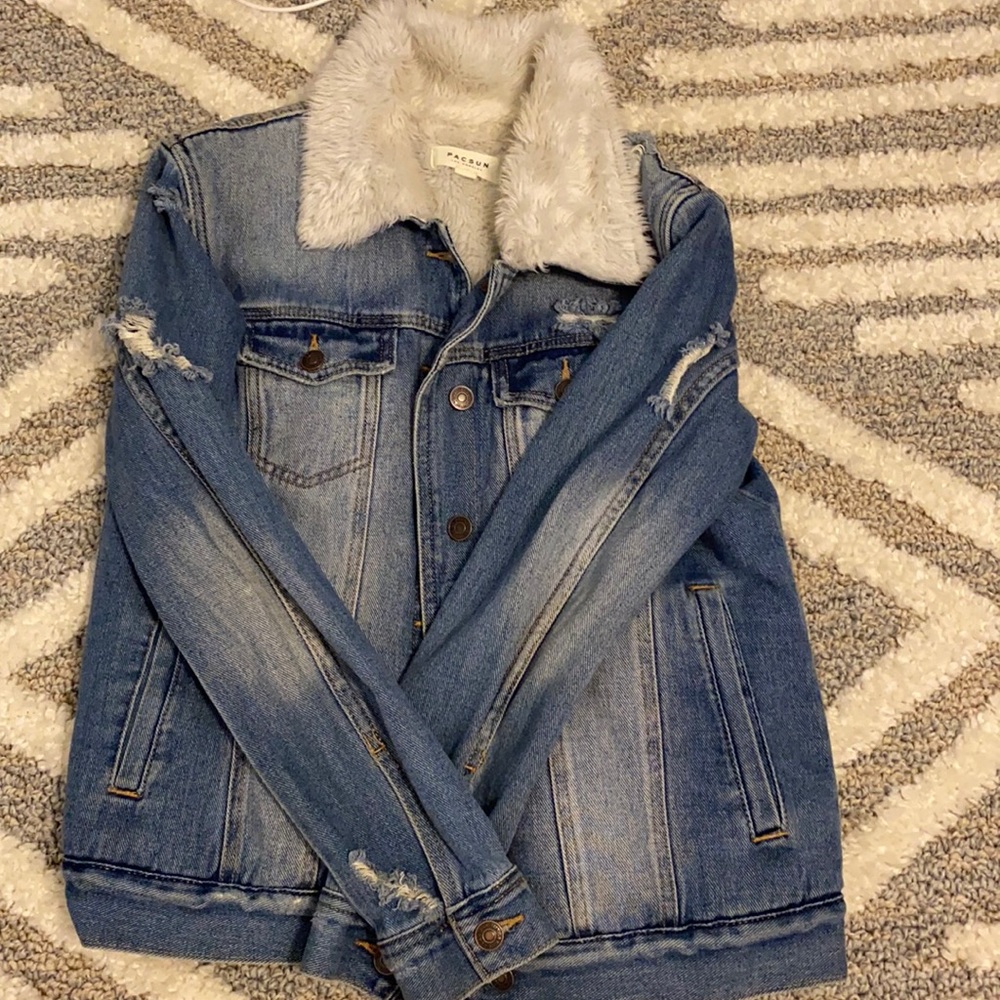 fur denim jacket